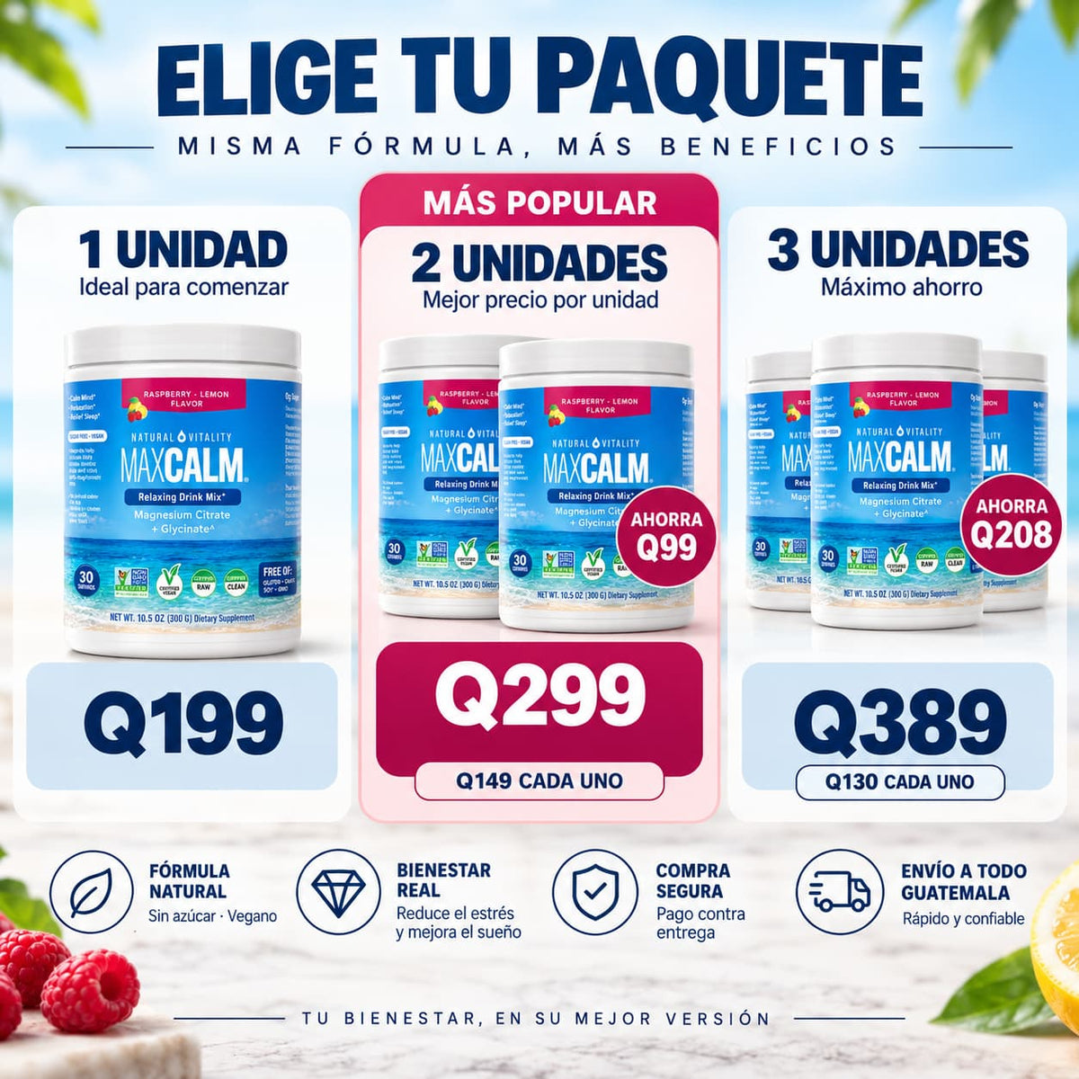 MAGNESIO CALMA TOTAL™ 🌙 CITRATO + GLICINATO 300 mg