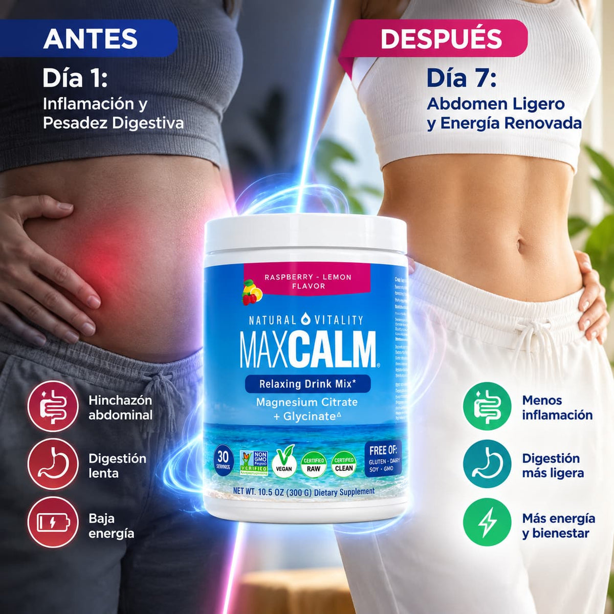 MAGNESIO CALMA TOTAL™ 🌙 CITRATO + GLICINATO 300 mg