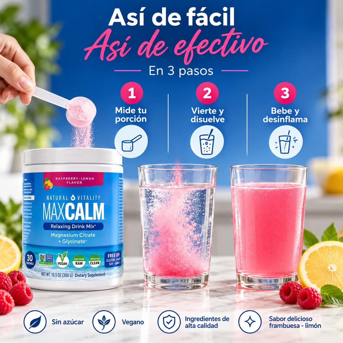 MAGNESIO CALMA TOTAL™ 🌙 CITRATO + GLICINATO 300 mg