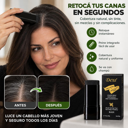 BARRA CUBRE CANAS CABELLO NEGRO 20 G — Tapá la raíz en 60 segundos, sin tinte ni mezclas