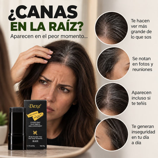BARRA CUBRE CANAS CABELLO NEGRO 20 G — Tapá la raíz en 60 segundos, sin tinte ni mezclas