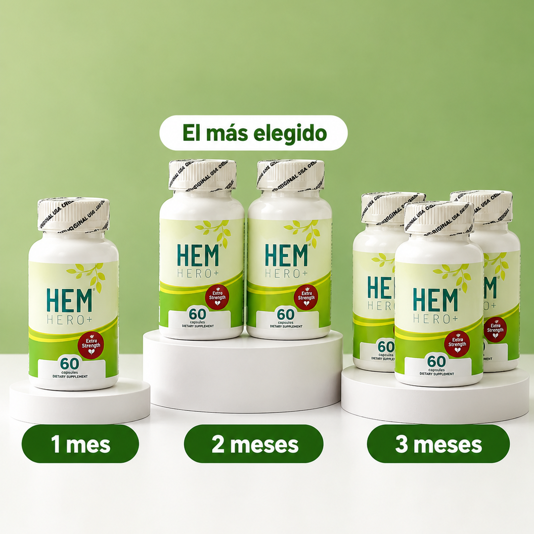 HEM HERO 60 CÁPSULAS 🌿💊 — Apoyo natural para la circulación venosa, 1 mes completo ✨