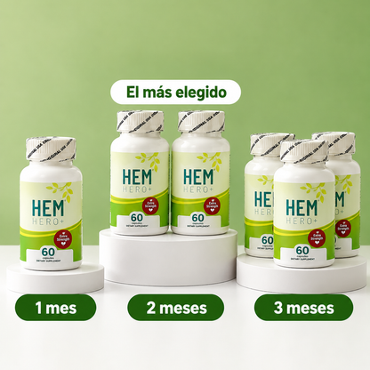 HEM HERO 60 CÁPSULAS 🌿💊 — Apoyo natural para la circulación venosa, 1 mes completo ✨